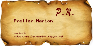 Preller Marion névjegykártya